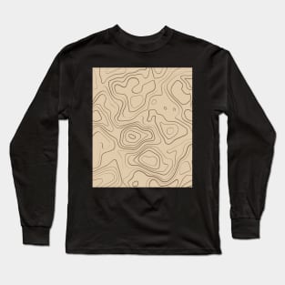 Warm Tones Abstract Topography  Aeasthetic  Pattern Long Sleeve T-Shirt